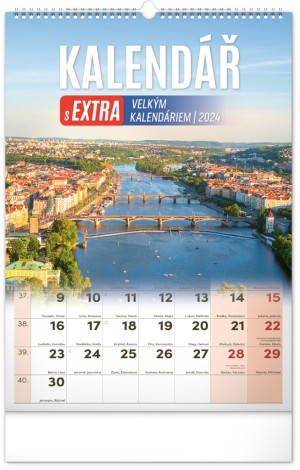 Nástenný kalendár s extra veľkým kalendáriom 2024, 33 × 46 cm - Reklamnepredmety