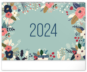 Nástenný plánovací kalendár Kvety 2024, 48 × 33 cm - Reklamnepredmety