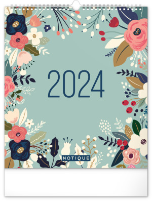 Nástenný plánovací kalendár Kvety 2024, 30 × 34 cm - Reklamnepredmety