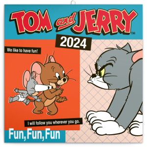 Poznámkový kalendár Tom a Jerry 2024, 30 × 30 cm - Reklamnepredmety
