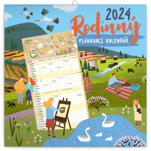 Rodinný plánovací kalendár CZ 2024, 30 × 30 cm - Reklamnepredmety