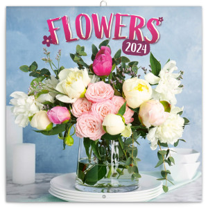 Poznámkový kalendár Kvety, 30 × 30 cm - Reklamnepredmety
