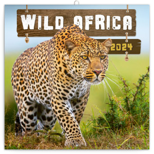 Poznámkový kalendár Divoká Afrika 2024, 30 × 30 cm - Reklamnepredmety
