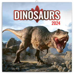 Poznámkový kalendár Dinosaury 2024, 30 × 30 cm - Reklamnepredmety