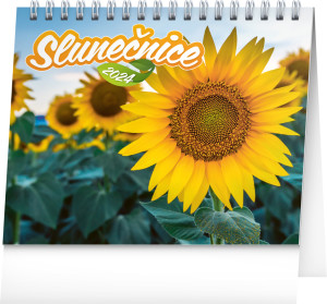 Stolový kalendár Slnečnice, s citátmi SK 2024, 16,5 × 13 cm - Reklamnepredmety
