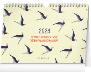 Týždenný plánovací kalendár Vtáčiky s háčikom 2024, 30 × 21 cm - Reklamnepredmety