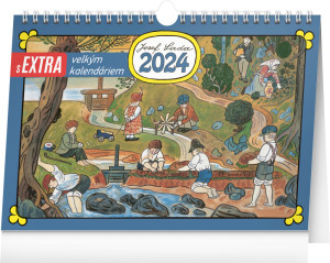 Stolový kalendár s extra veľkým kalendáriom Josef Lada 2024, 30 × 21 cm - Reklamnepredmety