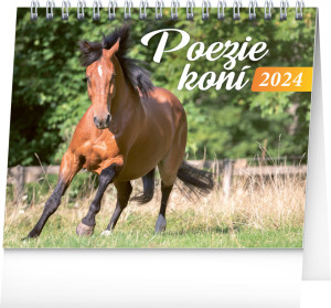Stolový kalendár Poézie koní 2024, 16,5 × 13 cm - Reklamnepredmety
