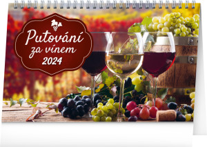 Stolový kalendár Putovanie za vínom 2024, 23,1 × 14,5 cm - Reklamnepredmety