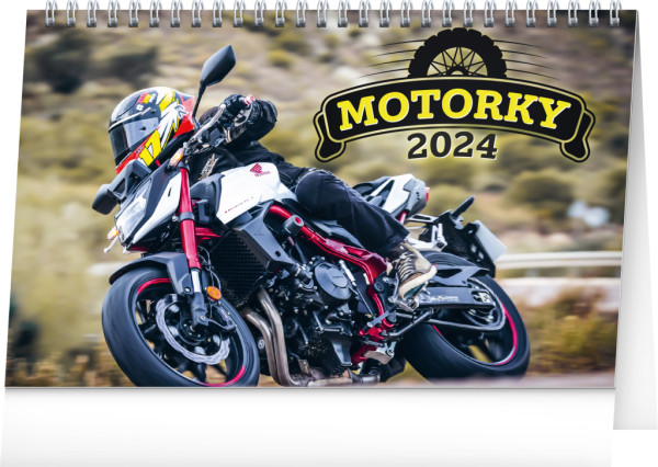 Stolový kalendár Motorky 2024, 23,1 × 14,5 cm