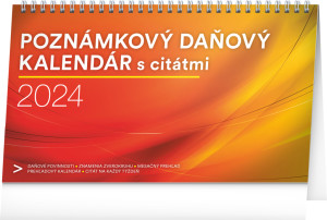 Stolový kalendár Poznámkový daňový s citátmi 2024, 25 × 14,5 cm - Reklamnepredmety