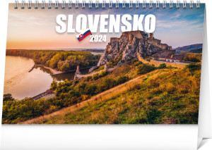 Stolový kalendár Slovensko 2024, 23,1 × 14,5 cm - Reklamnepredmety