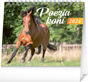 Stolový kalendár Poézia koní 2024, 16,5 × 13 cm - Reklamnepredmety