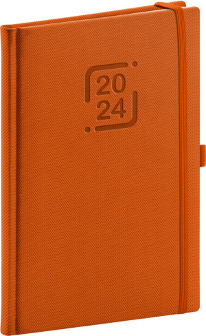 Týždenný diár Catanella 2024, oranžový, 15 × 21 cm - Reklamnepredmety