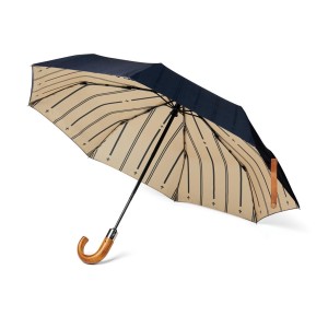 VINGA Bosler AWARE™ 21" faltbarer Schirm aus recyceltem PET, navy blau - Reklamnepredmety