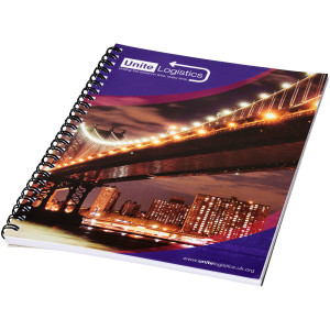 Desk-Mate® Spiralnotizbuch im A5-Format mit bedruckter Rückseite - Reklamnepredmety