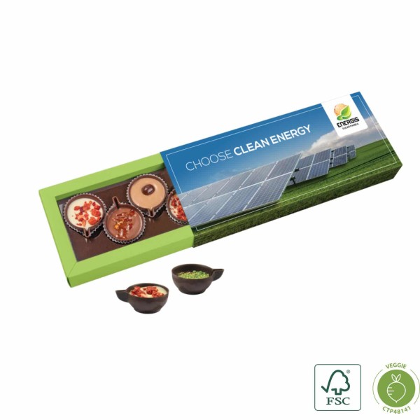 6 becherförmige belgische Schokoladenpralinen