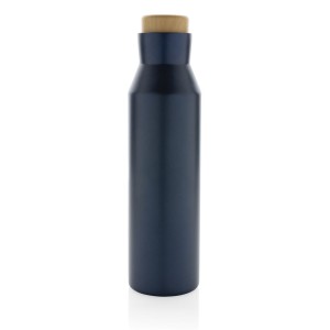 Gaia Vakuumflasche aus RCS recyceltem Stainless-Steel, blau - Reklamnepredmety