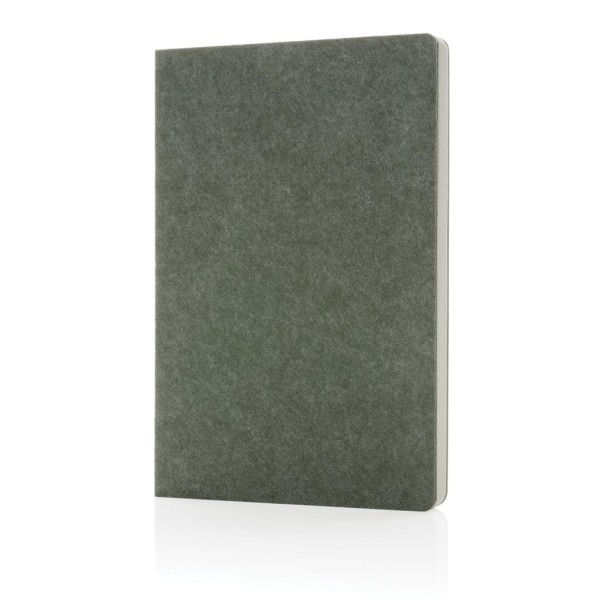Phrase GRS-zertifiziertes A5-Notizbuch aus recyceltem Filz, grün
