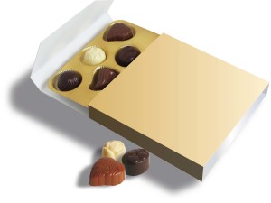 Pralinenschachtel mit 10 belgischen Schokoladenpralinen - Reklamnepredmety