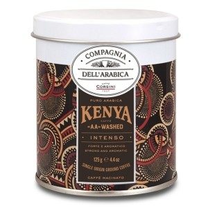 Gemahlener Kenia-Kaffee in einer Corsini-Blechdose - Reklamnepredmety