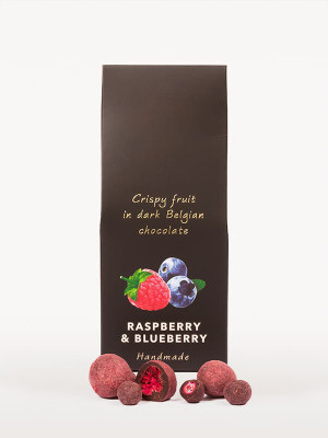 Himbeere und Heidelbeere in dunkler Schokolade 80g – handgemachte Edition - Reklamnepredmety