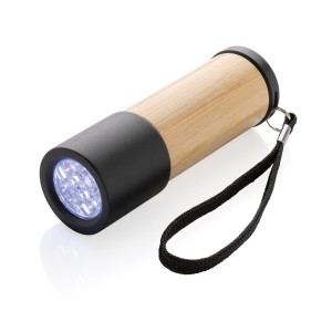 Bambus- und RCS-Recyclingplastiktaschenlampe, braun - Reklamnepredmety