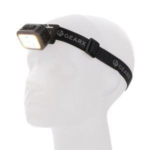 Gear X Hochleistungs-Kopflampe aus RCS rPlastik, schwarz - Reklamnepredmety