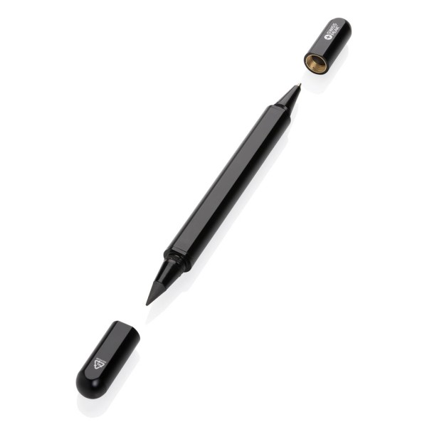 Swiss Peak Storm Dual-Tip-Pen aus RCS recyceltem Aluminum, schwarz