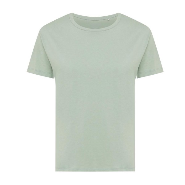 Iqoniq Yala Damen T-Shirt aus recycelter Baumwolle, ungefärbte helles Grau