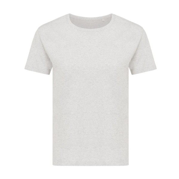 Iqoniq Yala Damen T-Shirt aus recycelter Baumwolle, ungefärbte helles Grau