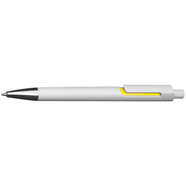 Weißer Kunststoff-Kugelschreiber