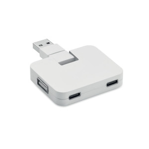 Vierport-USB-Verteiler SQUARE-C 2.0 - Reklamnepredmety