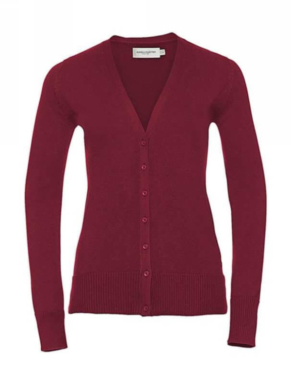 Ladies` V-Neck Knitted Cardigan
