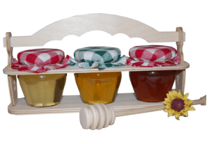 Set mit 3 Honigsorten in einem Ständer - Reklamnepredmety