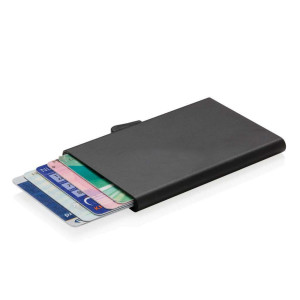 C-Secure Aluminium RFID Kartenhalter, silber - Reklamnepredmety