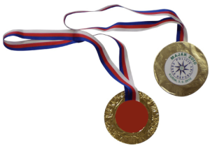 Medal with a label