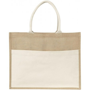 Jute bag with plastic backing, Natural - Reklamnepredmety
