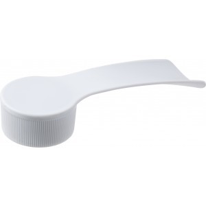 Plastic shoehorn with a sponge at the back, White