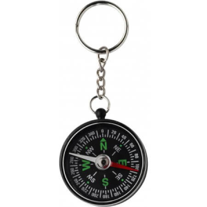 Schlüsselhalter mit Kompass, Schwarz - Reklamnepredmety
