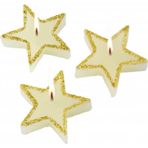 Three star-shaped candles, Red - Reklamnepredmety