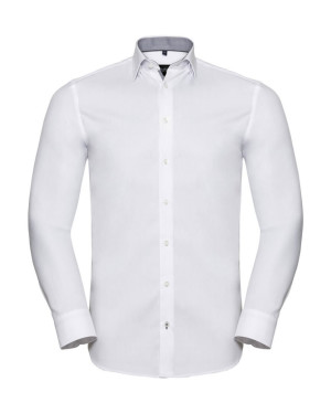 Men`s LS Tailored Contrast Herringbone Shirt - Reklamnepredmety