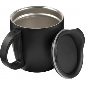 Stainless steel, double walled travel mug (350 ml), white - Reklamnepredmety