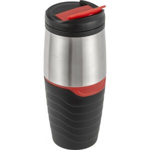 Thermos drinking mug (450 ml), Black/silver - Reklamnepredmety