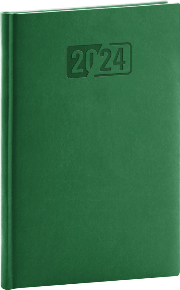 Týždenný diár Aprint 2021, zelený, 15 × 21 cm