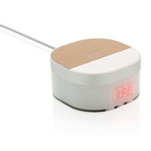 Aria 5W Wireless Charging Uhr, weiß - Reklamnepredmety