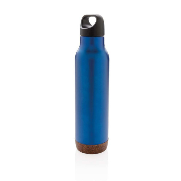 Auslaufsichere Vakuum-Flasche mit Kork, blau
