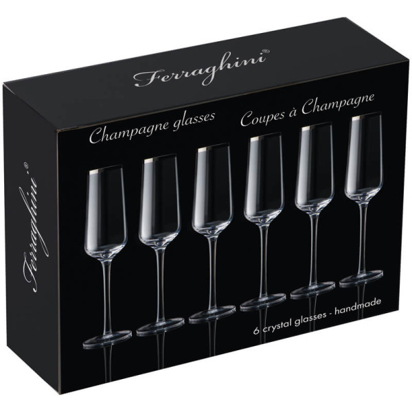 Ein Set mit 6 Champagnergläsern
