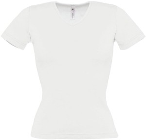 B&C | Damen Ripp T-Shirt V-Neck - Reklamnepredmety