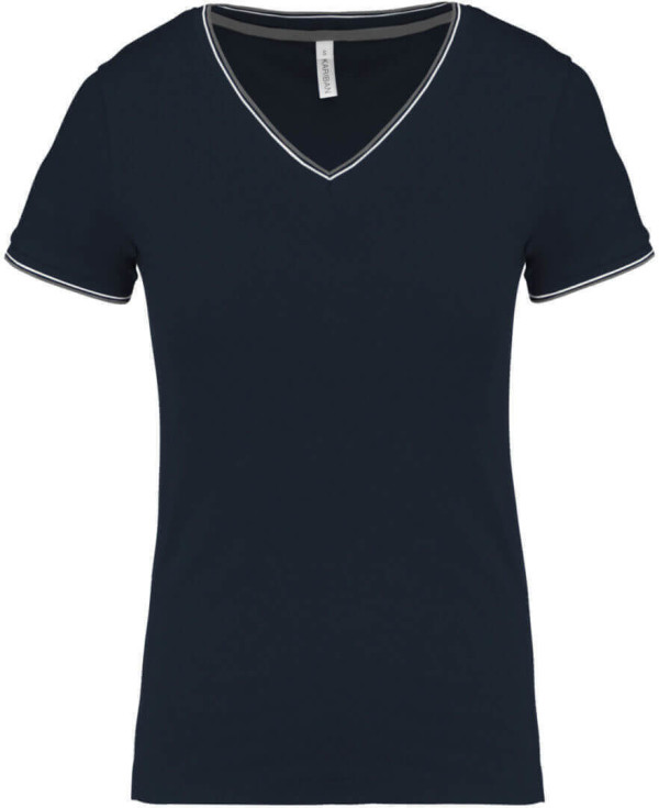 Damen Piqué V-Neck T-Shirt